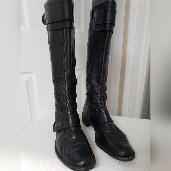 Paul Green Munchen Austria Black Leather Women's tall boots size 8.5 - Picture 2 of 16